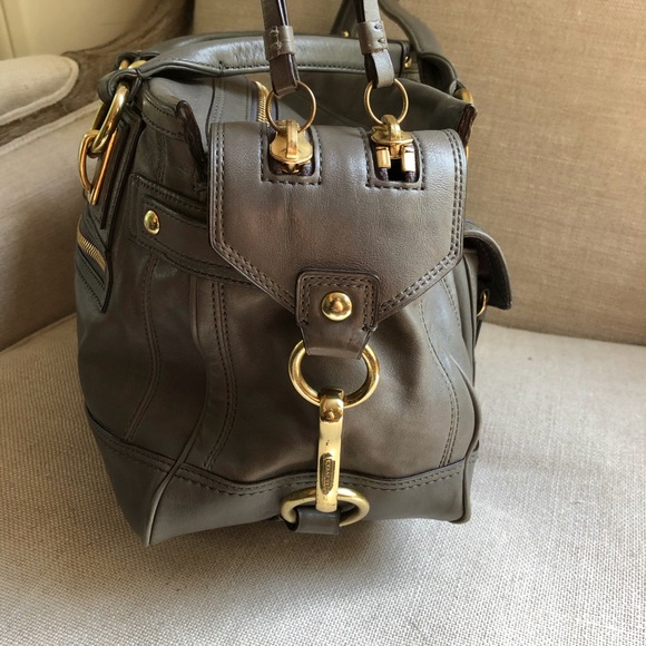 Coach Satchel Hampton Lindsay Rare Grey Pockets - Picture 3 of 11